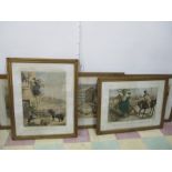Five large aquatints all signed John Leech with inscription below including "Gone Away", "Scene at
