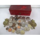 A collection of various coins etc