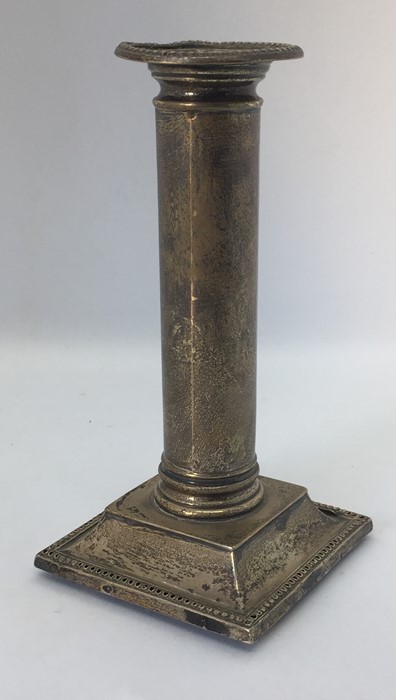 A hallmarked silver candlestick, 16cm height