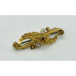 A 15ct gold Victorian brooch. Weight 2g