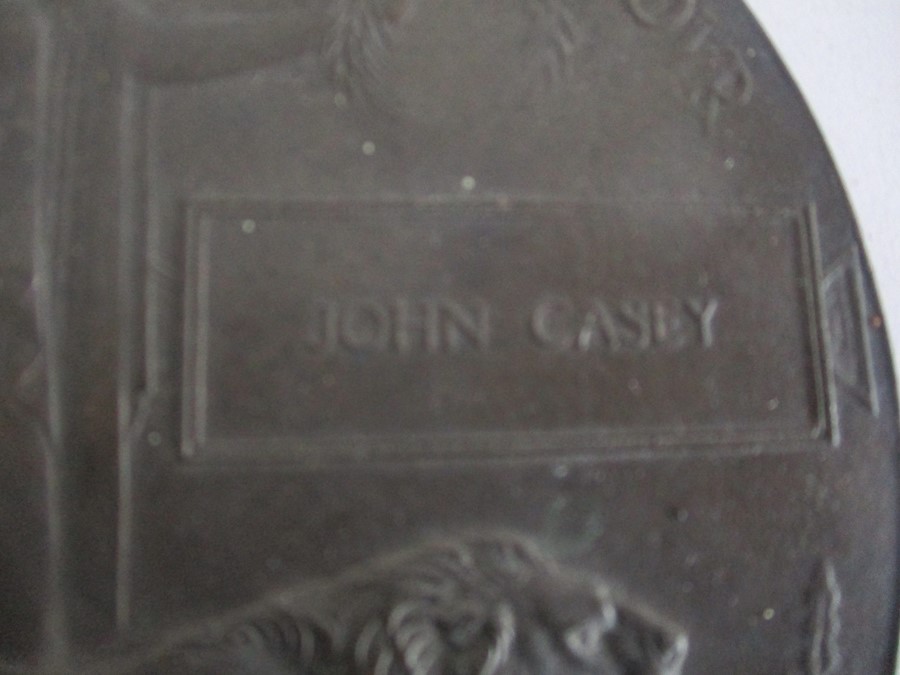 A WWI "Death Penny awarded to John Casey, WWI medal to 27190 Private JW Protheroe, Northumberland - Image 3 of 13