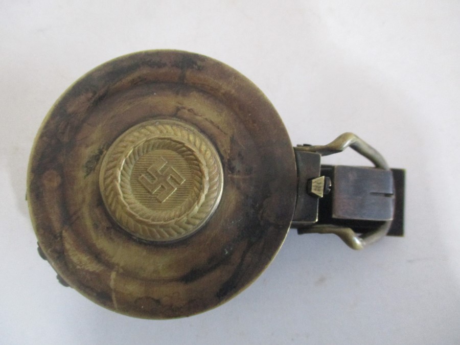 A WWI brass compass with later German insignia added - Image 3 of 6