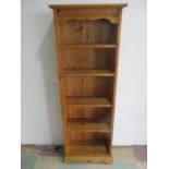 A pine freestanding bookcase