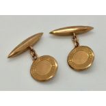 A pair of 9ct gold cuff links - Total weight 5.8g