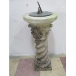 A sundial on twist column base