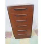 A mid century G Plan teak chest of six drawers