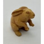 A signed netsuke of a hare