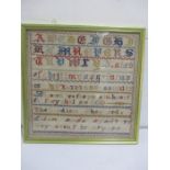 A framed sampler named to Ellen ( aged 9 years) dated February '90