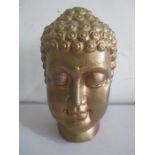 A gilt Buddha head, 27.5cm height