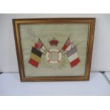 A WWI embroidery of allied flags