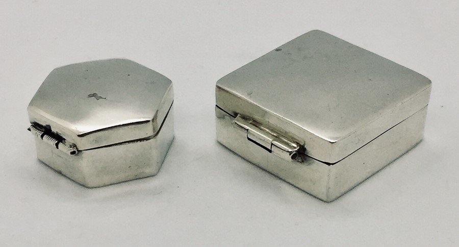 Two 925 silver pill boxes - Image 2 of 3