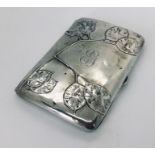 An Art Nouveau continental silver ( 800) cigar/cigarette case