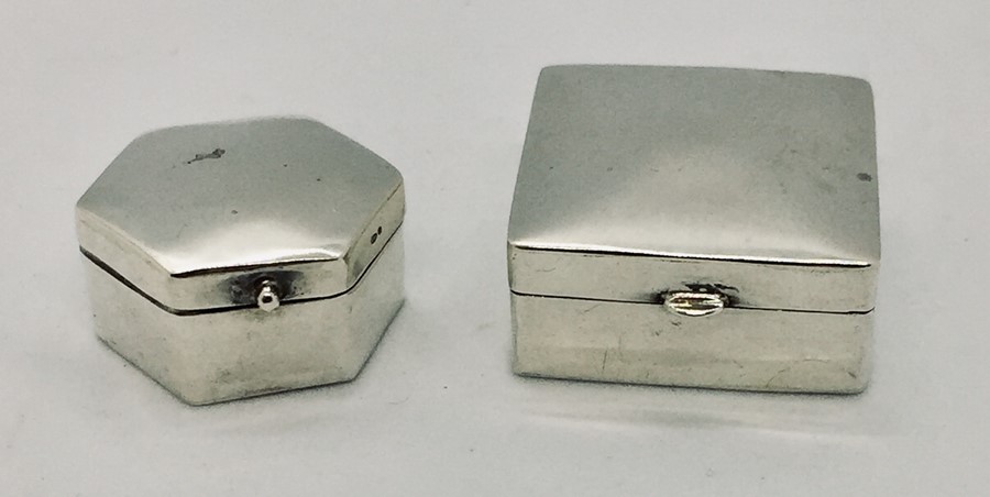 Two 925 silver pill boxes