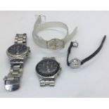 Three Swatch watches along with a ladies Sekonda watch