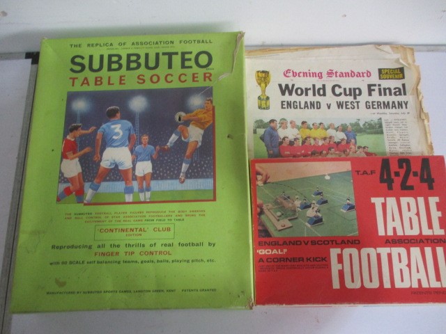 Boxed Subbuteo table soccer 'Continental' club edition along with a boxed Table Association Football