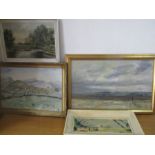 Four oil paintings on board- Geoffrey Hammond, Peter Oliver, George Deakins and Wilfred Sirrell