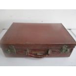 A vintage leather Antler suitcase