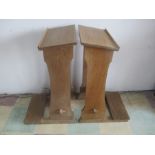 A pair of small oak ecclesiastical lecterns - 84cm Height