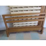 A contemporary oak double bed