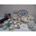 A collection of various china and pottery including Royal Doulton, Spode, Shelly, Beswick,