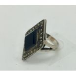 A 925 silver Art Deco style ring with marcasite decoration