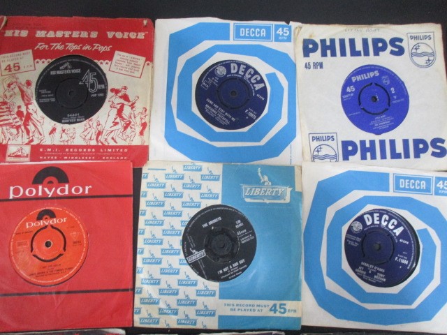 A collection of 7" vinyl singles including The Beatles, Robert Plant, The Jam, Free, Madonna, - Image 28 of 42