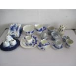 A collection of blue & white china including Coalport, Carlton Ware etc