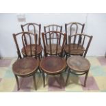 A set of 4 bentwood chairs along with a pair