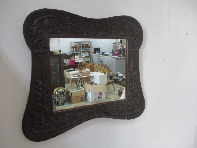 A oak carved mirror