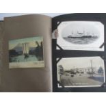 An album of various postcards including P&O, White Star, Aviation etc.