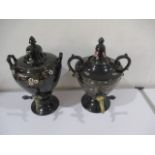 Two Victorian pottery samovars