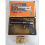 A Webley junior air pistol in original box - stamped number 584