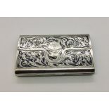 A Russian silver cigar case with niello engraving by Egorov Aleksandr Sergeev, dated 1865