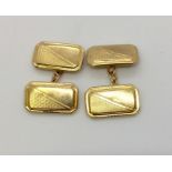 A pair of 9ct gold cufflinks. Weight 2.9g
