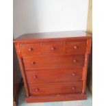 A Victorian style chest of six drawers, 106 cm W, 110 cm H and 56 cm D