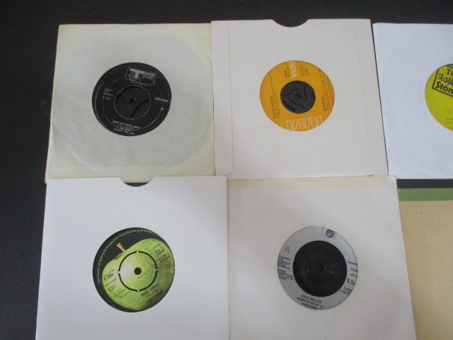 A collection of 7" vinyl singles including The Beatles, Robert Plant, The Jam, Free, Madonna, - Image 23 of 42