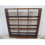 A set of mid century hanging shelves, 71 cm x 71 cm