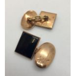 A pair of 9ct rose gold cuff links. Total weight 6g