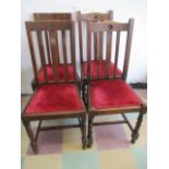 A Harlequin set of four oak dining chairs with barley twist legs