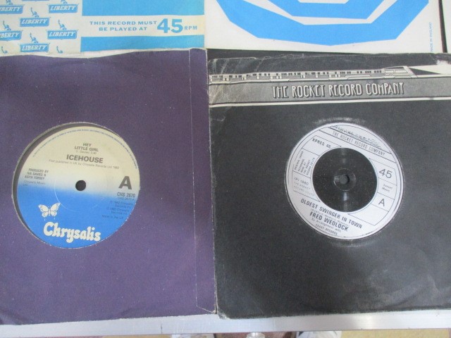 A collection of 7" vinyl singles including The Beatles, Robert Plant, The Jam, Free, Madonna, - Image 32 of 42