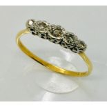 An 18ct gold diamond five stone ring