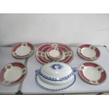 A collection of Mason's Madrigal pattern dinnerware along with a Booth's Imperial Border tureen