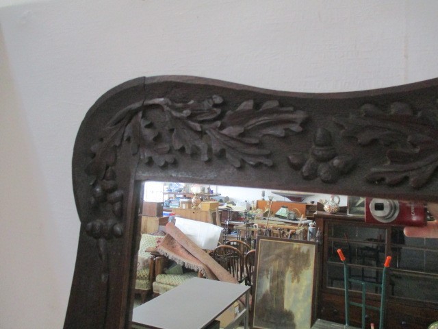 A oak carved mirror - Image 5 of 6