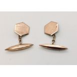 A pair of 9ct rose gold cuff links. Total weight 5.4g