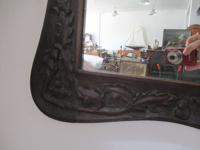 A oak carved mirror - Image 6 of 6