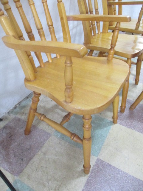 A pine dining table and 6 chairs - Image 12 of 12