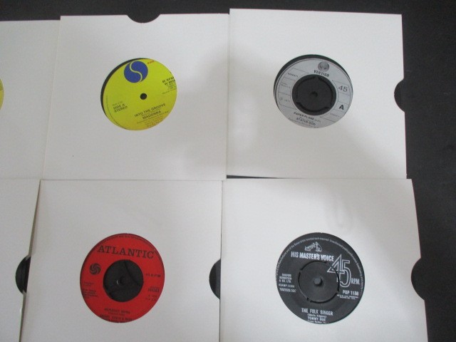A collection of 7" vinyl singles including The Beatles, Robert Plant, The Jam, Free, Madonna, - Image 22 of 42