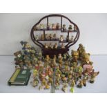 A collection of Craggley Boggs teddy bear figures etc and a Chinese stand
