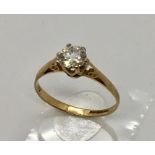 A 9 ct gold CZ solitaire ring
