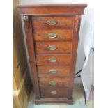 A Victorian mahogany Wellington chest of drawers